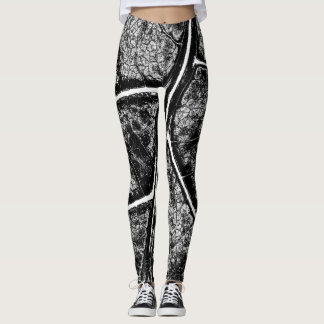 Snyggt Black Grått Löv Leggings