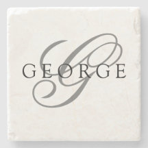 Snyggt Black Grått Monogram Initial Script Namn