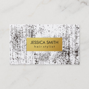 Snyggt Black Grunge Metallic Faux Guld Visitkort