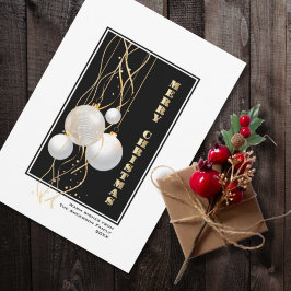 Snyggt Black Guld Baubles jul Julkort