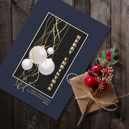 Snyggt Black Guld Grått jul Baubles Julkort