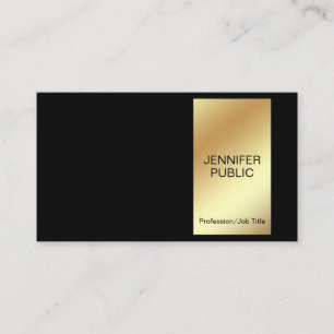 Snyggt Black Guld Modern Professionell Chic Enkel Visitkort
