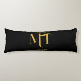 Snyggt Black & Guld Monogram Initialer Brev Kroppskudde
