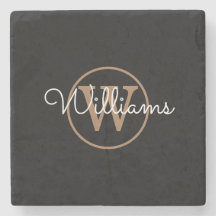 Snyggt Black Guld Monogram Script Namn