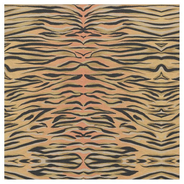 Snyggt Black Guld Tiger Animal Print Tyg (Närbild)
