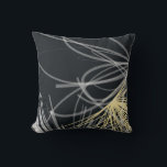 Snyggt Black Gult Abstrakt design Kudde<br><div class="desc">Dekorativ kudde har i dag en snyggt organisk abstrakt utformning av vitt och gult rosett band mot svart bakgrund. Ett enkelt, trendig och elegant dekorativ kudde för ditt sovrum, din favoritstol, som ett tillägg till eleganten i ditt familjerum eller i vardagsrumsdekoration, eller en tänkbar, modern hemgåva till tillfälle. Designat med...</div>