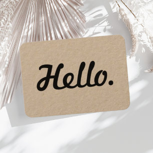 Snyggt Black Hej Script Clean Rustic Craft Visitkort
