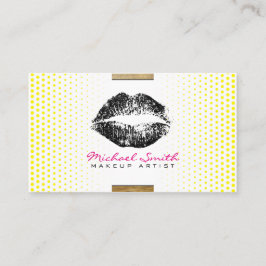 Snyggt Black Läppar Makeup Artist Modern Dots #16 Visitkort