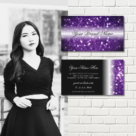 Snyggt Black Lila Sparkling Glitter Glamous Visitkort
