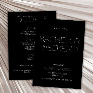 Snyggt Black Ljus Bachelor Helg Itinerary Inbjudningar