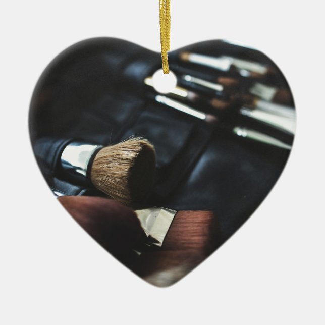 Snyggt Black Makeup Artist Julgransprydnad Keramik (Framsidan)
