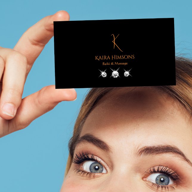 Snyggt Black med Monogram och judar Modern Coola Visitkort (Skapare uppladdad)