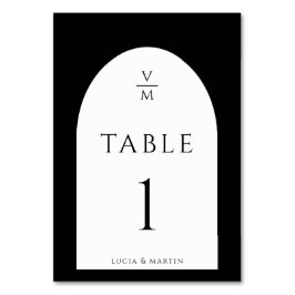 Snyggt Black Monogram Initial Namn Bröllop Bordsnummer