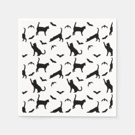 Snyggt Black Mönster of Cats and Fladdermus Hallow Pappersservett