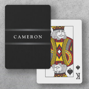 Snyggt Black namn monogram grått gradient gräns Casinokort