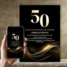 Snyggt Black och Guld 50:e Födelsedagsfesten