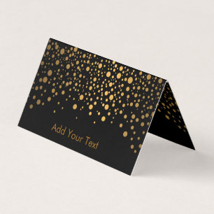 Snyggt Black och Guld Confetti Visitkort