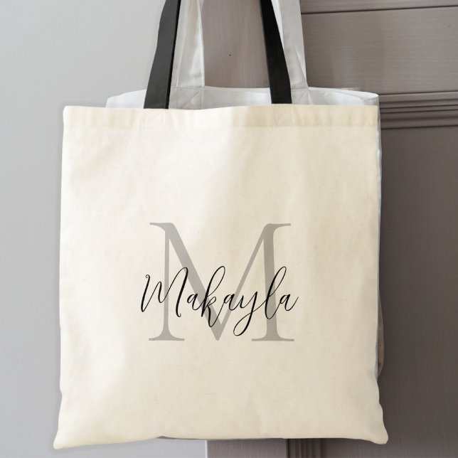 Snyggt Black Personlig Monogram Tygkasse (Skapare uppladdad)