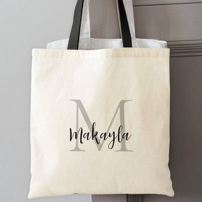 Snyggt Black Personlig Monogram Tygkasse (Skapare uppladdad)