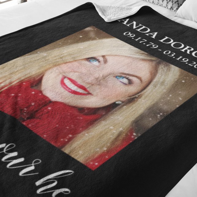 Snyggt Black Photo Memorial Contribute Fleecefilt (Skapare uppladdad)