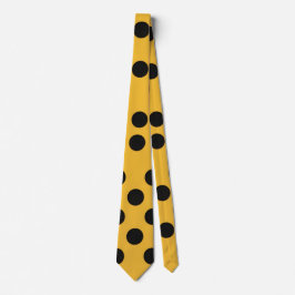 Snyggt Black Polka dots på Guld Gult Neck Tie Slips