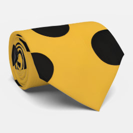 Snyggt Black Polka dots på Guld Gult Neck Tie Slips