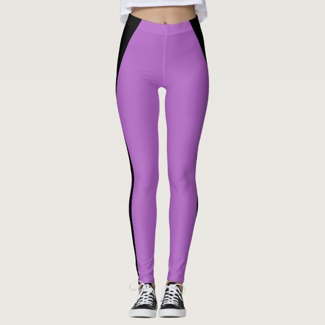 Snyggt Black Rand om Violet Leggings (Framsida)