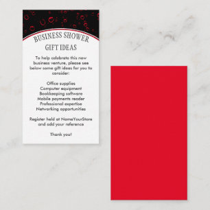 Snyggt Black Red Business SHOWER Tilläggskort