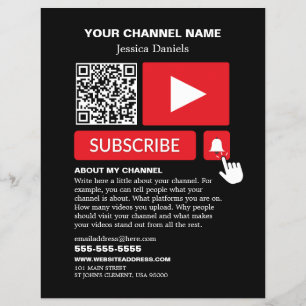 Snyggt Black & Red - QR-kod, Youtube - Vlogger Reklamblad
