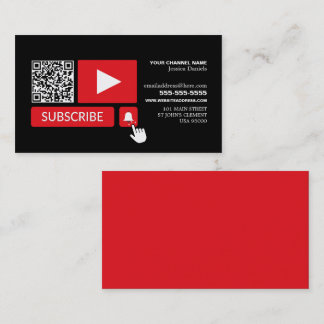 Snyggt Black & Red - QR-kod, Youtube - Vlogger Visitkort