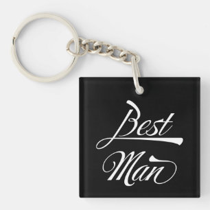 Snyggt Black Retro Typography Best Man-Marskalkar