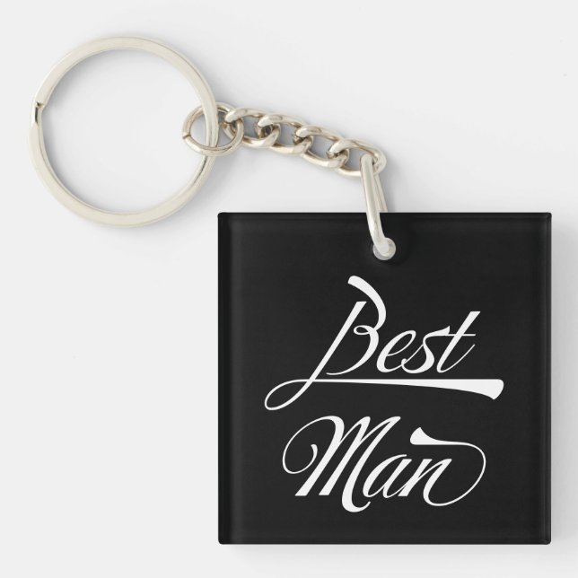 Snyggt Black Retro Typography Best Man-Marskalkar (Framsidan)