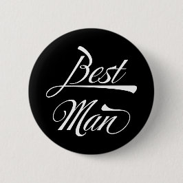 Snyggt Black Retro Typography Best Man-Marskalkar Knapp