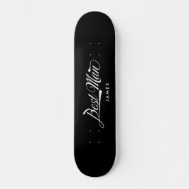 Snyggt Black Retro Typography Best Man-Marskalkar Mini Skateboard Bräda 18,5 Cm