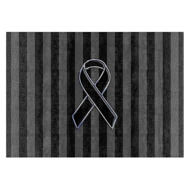 Snyggt Black Ribbon Awareness Lodrät Rand (Framsidan)