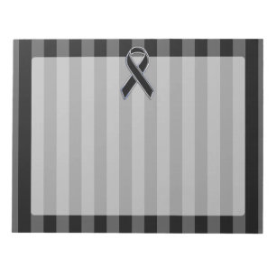 Snyggt Black Ribbon Awareness Lodrät Rand Anteckningsblock