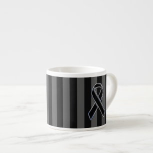 Snyggt Black Ribbon Awareness Lodrät Rand Espressomugg