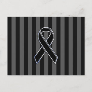 Snyggt Black Ribbon Awareness Lodrät Rand Vykort
