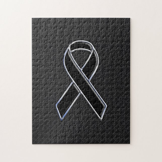 Snyggt Black Ribbon Awareness Pussel (Vertikal)