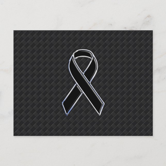 Snyggt Black Ribbon Awareness Vykort (Framsida)