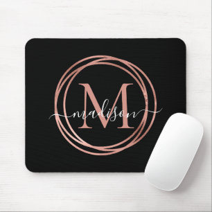 Snyggt Black Ro Guld  Rosa Monogram Circle Musmatta