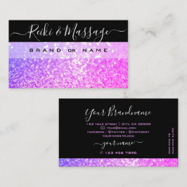 Snyggt Black Rosa Lila Gnistra Glitter Shimmery Visitkort