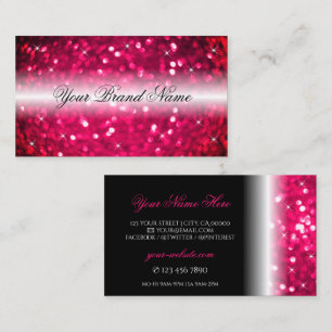 Snyggt Black Rosa Sparkling Glitter Stars Chic Visitkort