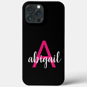 Snyggt Black Shock rosa Modern Monogram Namn