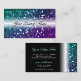 Snyggt Black Teal Lila Gnistra Glitter Modern Visitkort