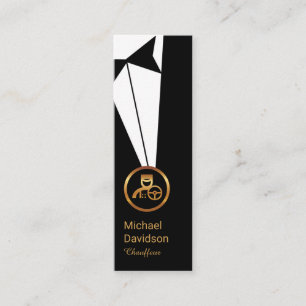 Snyggt Black Tuxedo Guld chaufför Mini Visitkort