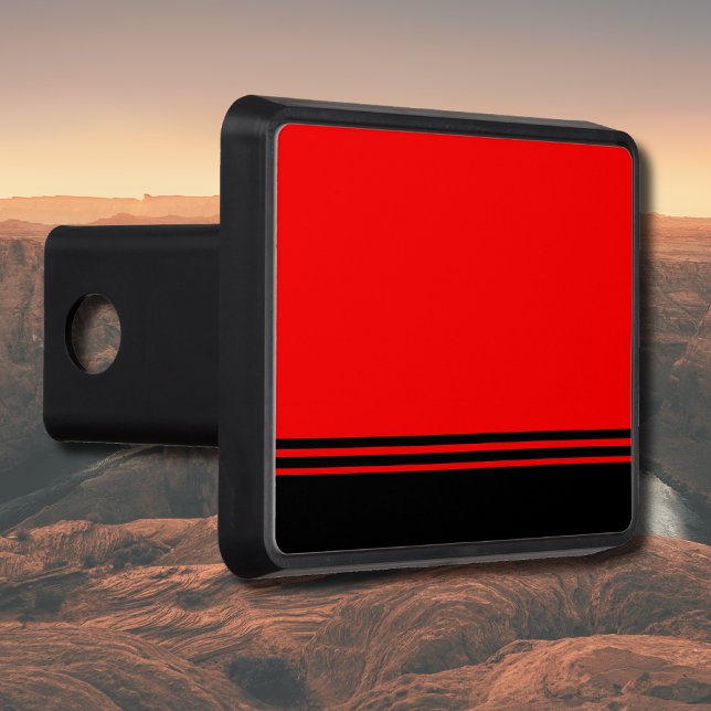 Snyggt Black Vågrät Rand | Röd Dragkroksskydd (Skapare uppladdad)