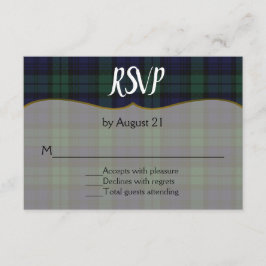 Snyggt Black Watch Tartan Bröllop OSA Card Kort