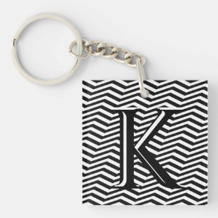 Snyggt Black White Chevron Rand Monogram Anpassnin