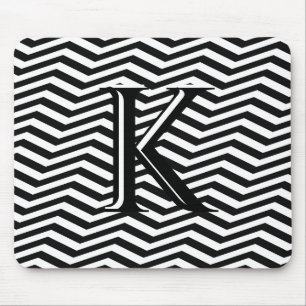 Snyggt Black White Chevron Rand Monogram Anpassnin Musmatta